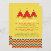 Multicolor Chevron Tipi, Camping Verjaardag Kaart (Voorkant / Achterkant)