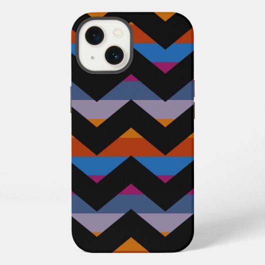 Multicolor Chevron Zigzag Streeppatroon iPhone Hoesje (Achterkant)