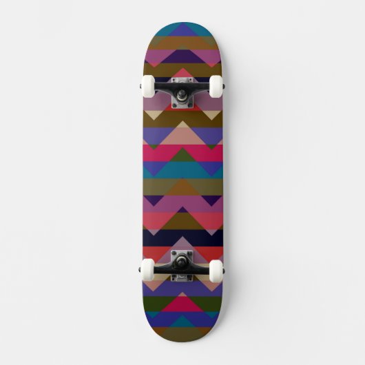 Multicolor Chevron Zigzag Stripe Pattern 9 Persoonlijk Skateboard (Voorkant)
