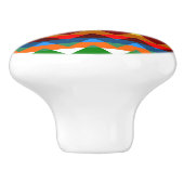 Multicolor Chevron Zigzag Stripe Pattern Keramische Knop (Zijkant)