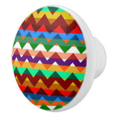 Multicolor Chevron Zigzag Stripe Pattern Keramische Knop (Rechts)
