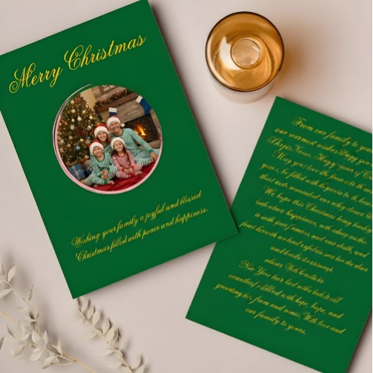 Multicolor Christmas Greeting Card with Family Mes Bedankkaart