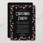 Multicolor Christmas Lights Black Holiday Party Kaart (Voorkant / Achterkant)