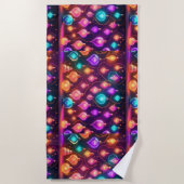 Multicolor Christmas Lights Patterned Strandlaken (Voorkant)