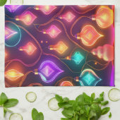 Multicolor Christmas Lights Patterned Theedoek (Gevouwen)