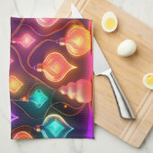 Multicolor Christmas Lights Patterned Theedoek (Quarter Fold)