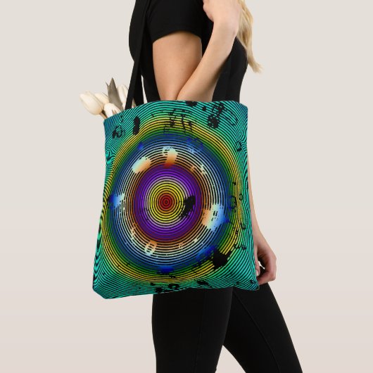 Multicolor Circled Abstract Art Tote Bag (Dichtbij)