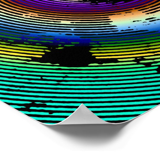 Multicolor Circled-patroon Poster (Hoek)