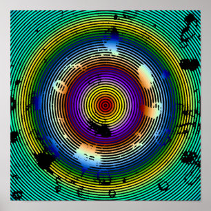 Multicolor Circled-patroon Poster