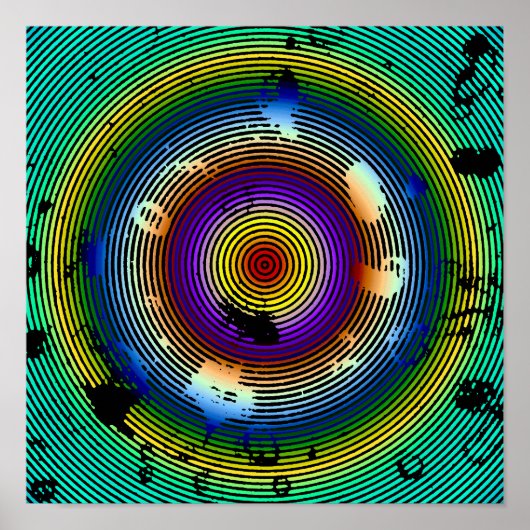 Multicolor Circled-patroon Poster (Voorkant)