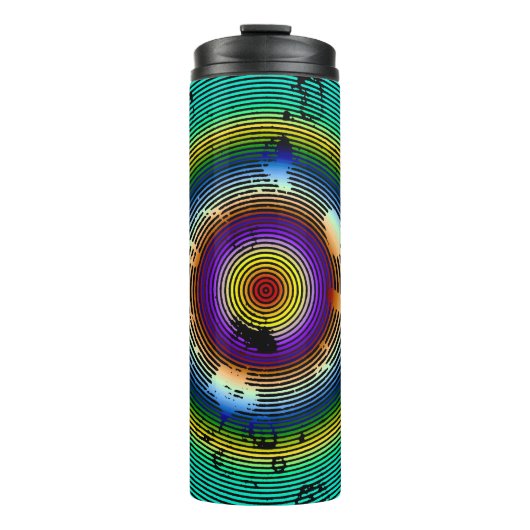 Multicolor Circled-patroon Thermosbeker (Voorkant)