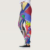Multicolor collage tekening leggings (Links)