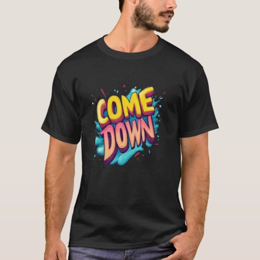 Multicolor Come Down Embleem T-shirt (Voorkant)