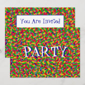 Multicolor Confetti Kaart (Voorkant / Achterkant)