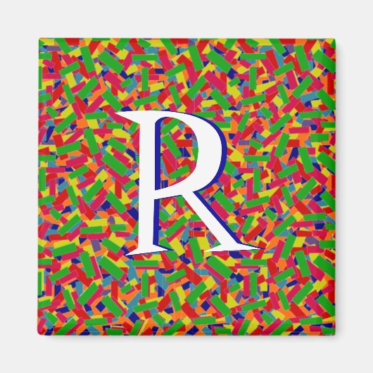 Multicolor Confetti-monogrammen Magneet (Voorkant)
