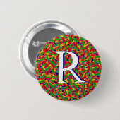 Multicolor Confetti-monogrammen Ronde Button 5,7 Cm (Voorkant /achterkant)