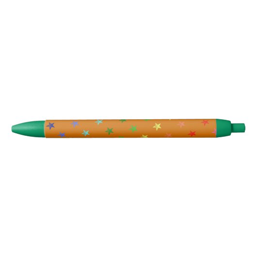 Multicolor Crayon Stars Zwarte Inkt Pen (Voorkant)