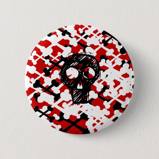 Multicolor Crossbones Ronde Button 5,7 Cm (Voorkant)