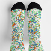 Multicolor Curvy Lined Pattern - Retro Color Sokken (Top)