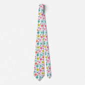 Multicolor cute floral pattern stropdas (Voorkant)