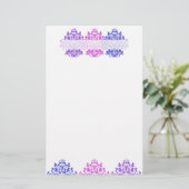 Multicolor Damask Briefpapier (Staand voorkant)