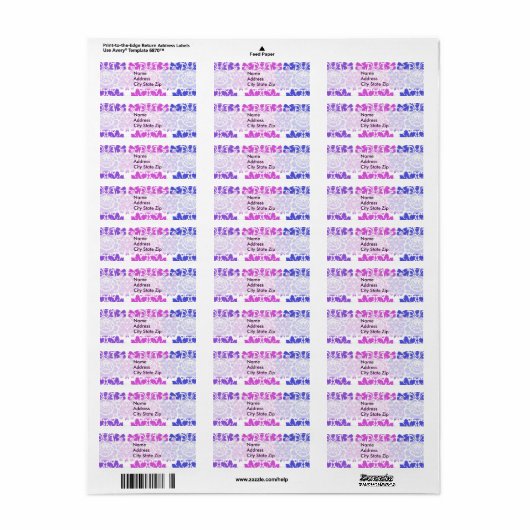 Multicolor Damask Etiket (Full Sheet)