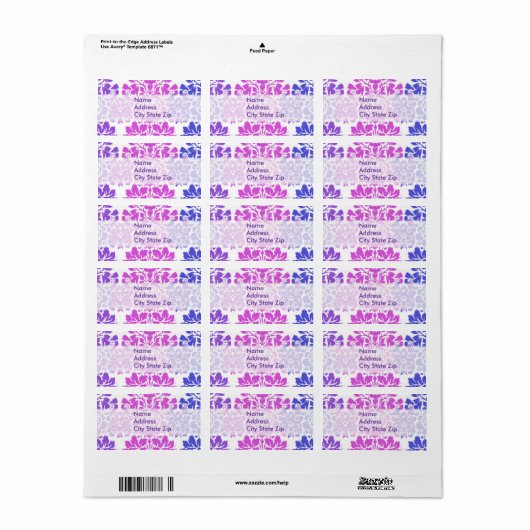 Multicolor Damask Etiket (Full Sheet)