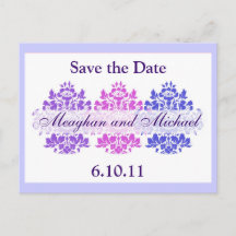 Multicolor Damast Save the Date