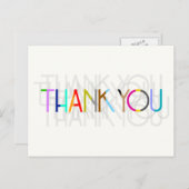 Multicolor Dank u Typografie Briefkaart (Voorkant / Achterkant)