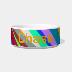 Multicolor diagonaal lijnpatroon voerbakje