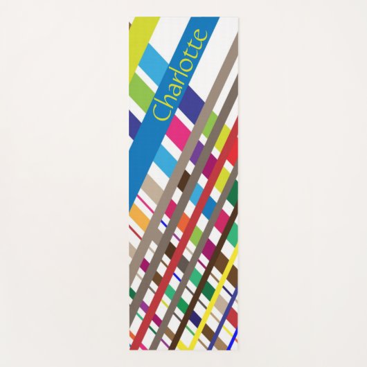 Multicolor Diagonal Lines Yoga Mat (Voorkant)