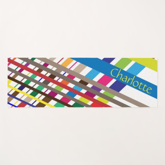 Multicolor Diagonal Lines Yoga Mat (Voorkant (horizontaal))