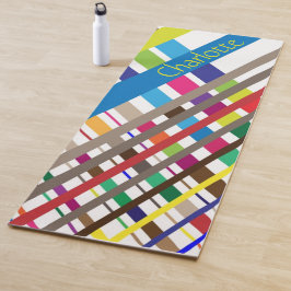 Multicolor Diagonal Lines Yoga Mat