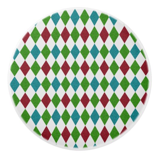 Multicolor diamant glitters keramische knop (Voorkant)