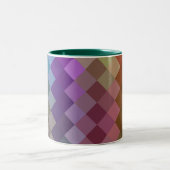 Multicolor Diamond Chevron Pattern 4 Tweekleurige Koffiemok (Center)