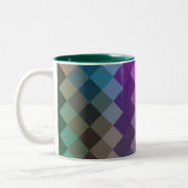 Multicolor Diamond Chevron Pattern 4 Tweekleurige Koffiemok (Links)