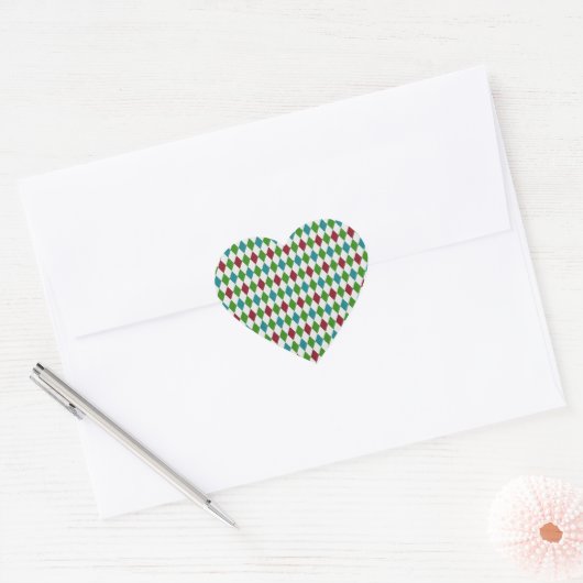 Multicolor Diamond Glitter Hart Sticker (Envelop)