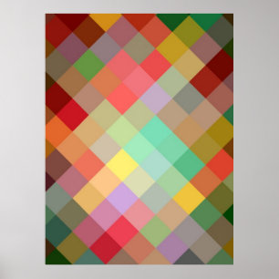 Multicolor Diamond Seamless Pattern 2 Poster