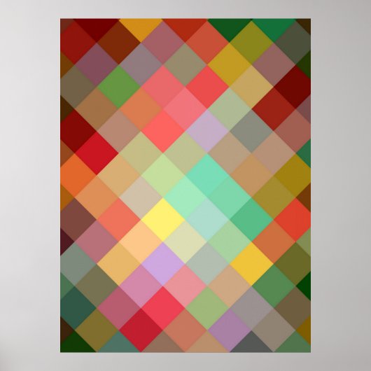 Multicolor Diamond Seamless Pattern 2 Poster (Voorkant)