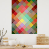 Multicolor Diamond Seamless Pattern 2 Poster (Keuken)