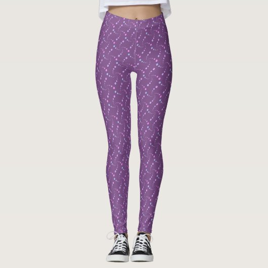 multicolor dot wavy patroon leggings (Voorkant)