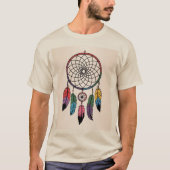 Multicolor Dreamcatcher Gouden Achtergrond T-shirt (Voorkant)