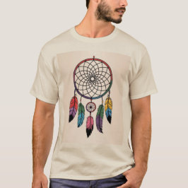Multicolor Dreamcatcher Gouden Achtergrond T-shirt