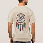 Multicolor Dreamcatcher Gouden Achtergrond T-shirt (Achterkant)