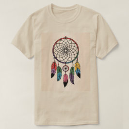 Multicolor Dreamcatcher Gouden Achtergrond T-shirt