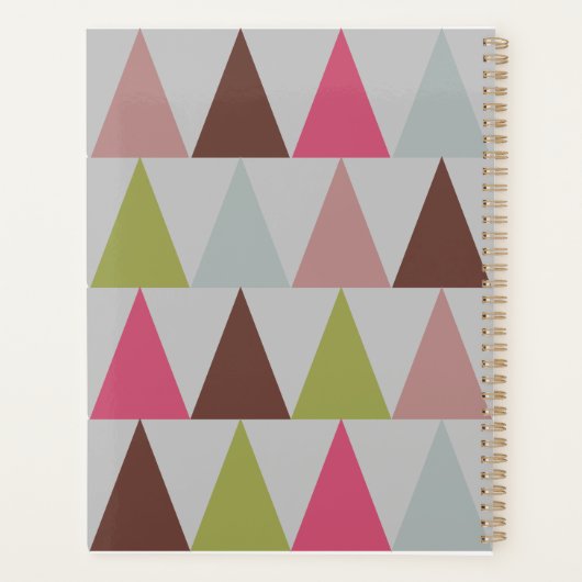 Multicolor driehoekspatroon met Initiaal Naam Planner (Achterkant)