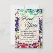 Multicolor Elegant Bloemen Collage Patroon Bedankkaart (Voorkant)