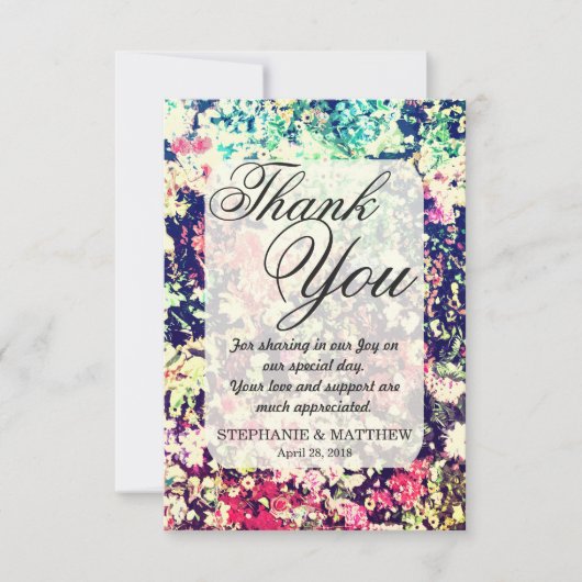 Multicolor Elegant Bloemen Collage Patroon Bedankkaart (Voorkant)