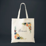 Multicolor Elegant Floral Bridesmaid Tote Bag<br><div class="desc">This multicolor elegant floral bridesmaid tote bag is the perfect wedding gift to present your bridesmaids and maid of honor for a summer wedding. The design features neatly hand-drawn boustructures of pink,  blush,  yellow,  burgundy,  red,  indigo flowers and green folien,  inspiring natural beauty.</div>