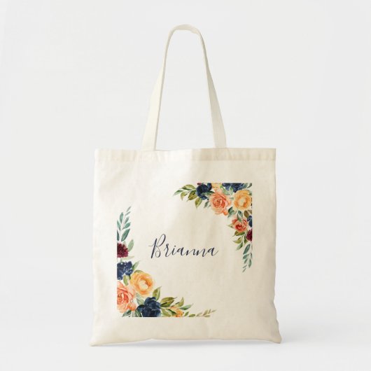 Multicolor Elegant Floral Bridesmaid Tote Bag (Voorkant)